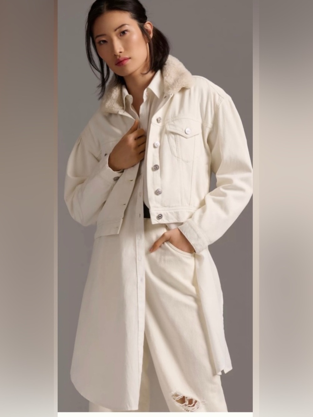 NEW PAIGE blythe Sherpa trucker jacket size Small Revolve